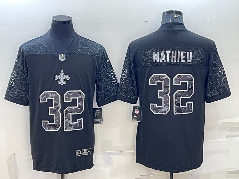 Men New Orleans Saints #32 Mathieu Black Reflector 2022 Nike Limited NFL Jersey
